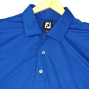 FootJoy Polo Shirt Mens XL Blue Geometric Orchard Ridge Country Club Golf